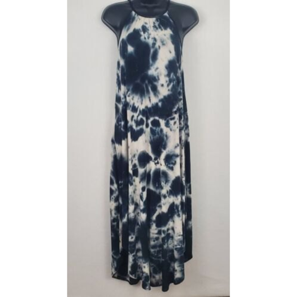 Olivia Rae Womens Tie Dye Sleeveless Tank Dress High Neck Stretchy Midi SZ XS